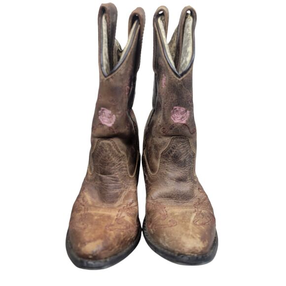 Smoky Mountain Leather Boots Cowboy Western Floral Pattern Kids Girls 11.5 R - Picture 7 of 11